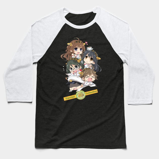 Chibi Girls Kancolle Baseball T-Shirt by ShariLambert